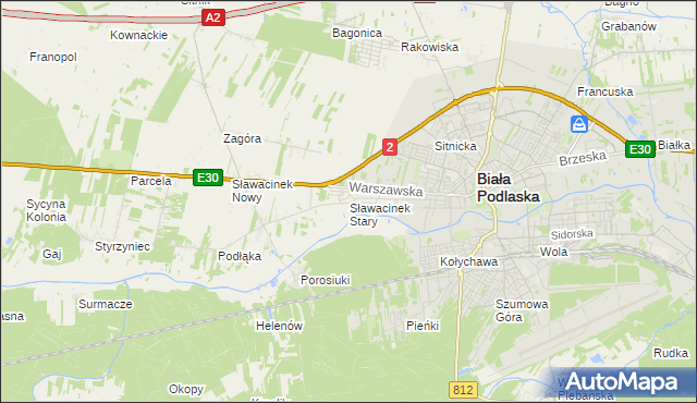 mapa Sławacinek Stary, Sławacinek Stary na mapie Targeo