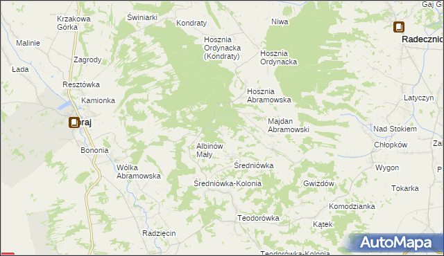 mapa Albinów Duży, Albinów Duży na mapie Targeo