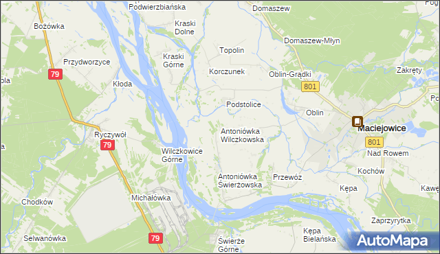 mapa Antoniówka Wilczkowska, Antoniówka Wilczkowska na mapie Targeo