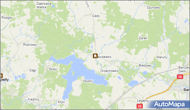 mapa Barczewko, Barczewko na mapie Targeo