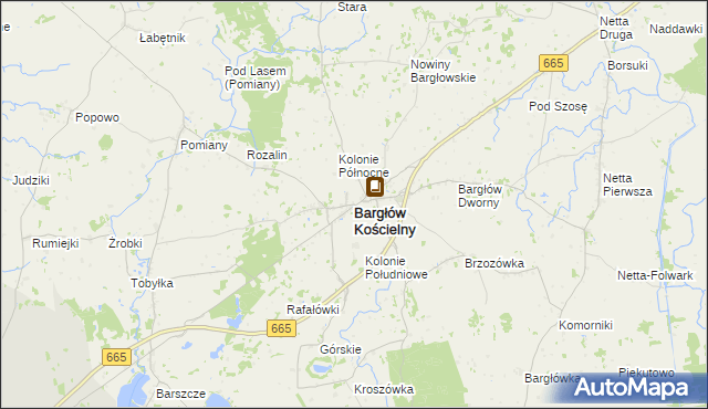 mapa Bargłów Kościelny, Bargłów Kościelny na mapie Targeo