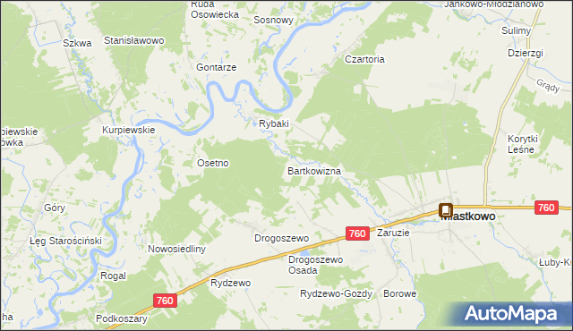 mapa Bartkowizna, Bartkowizna na mapie Targeo