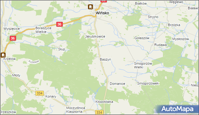 mapa Baszyn, Baszyn na mapie Targeo