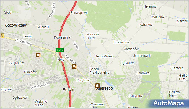 mapa Bedoń-Wieś, Bedoń-Wieś na mapie Targeo