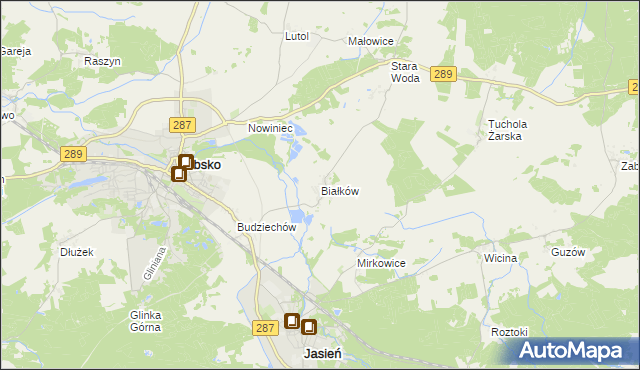mapa Białków gmina Lubsko, Białków gmina Lubsko na mapie Targeo