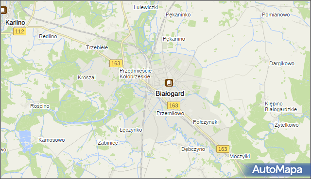 mapa Białogard, Białogard na mapie Targeo
