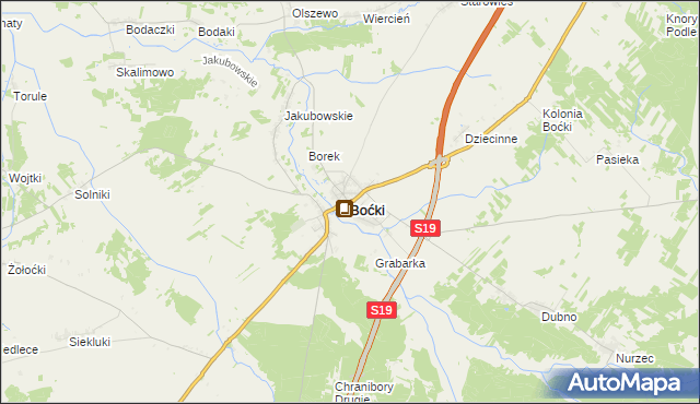 mapa Boćki, Boćki na mapie Targeo