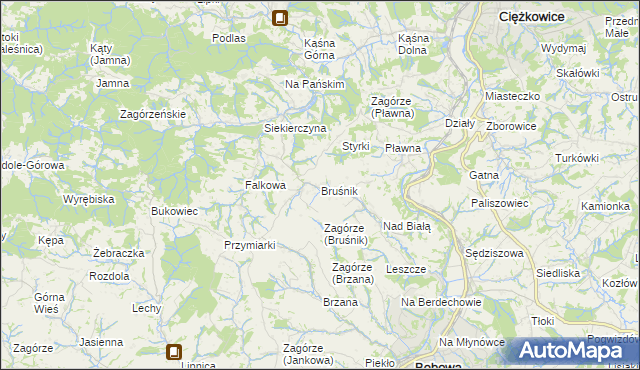 mapa Bruśnik, Bruśnik na mapie Targeo