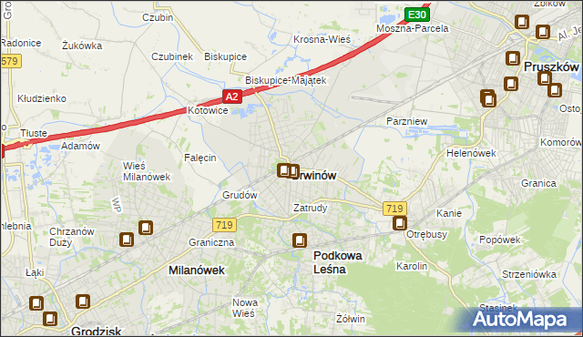 mapa Brwinów, Brwinów na mapie Targeo