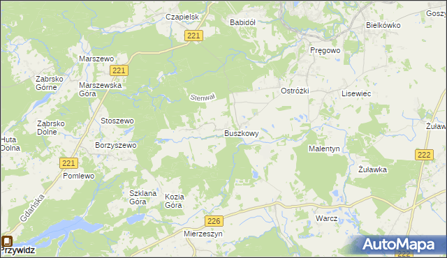 mapa Buszkowy, Buszkowy na mapie Targeo