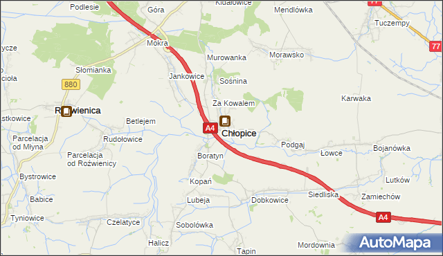 mapa Chłopice, Chłopice na mapie Targeo