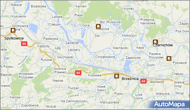 mapa Chrząstowice gmina Brzeźnica, Chrząstowice gmina Brzeźnica na mapie Targeo