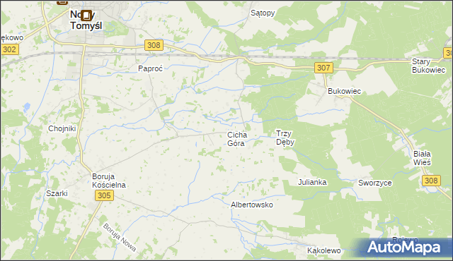 mapa Cicha Góra, Cicha Góra na mapie Targeo