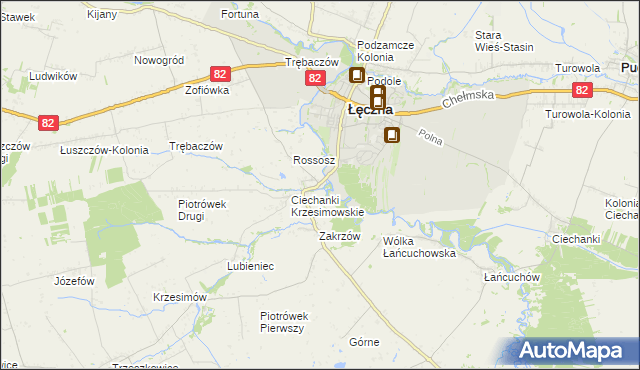 mapa Ciechanki Łęczyńskie, Ciechanki Łęczyńskie na mapie Targeo