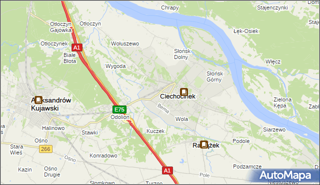 mapa Ciechocinek, Ciechocinek na mapie Targeo