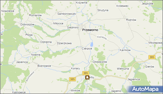 mapa Cierpice gmina Przeworno, Cierpice gmina Przeworno na mapie Targeo