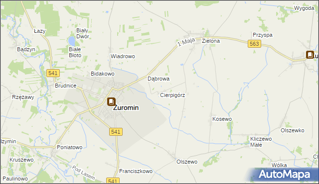 mapa Cierpigórz gmina Żuromin, Cierpigórz gmina Żuromin na mapie Targeo