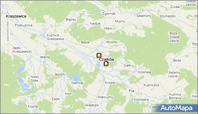 mapa Czajków powiat ostrzeszowski, Czajków powiat ostrzeszowski na mapie Targeo