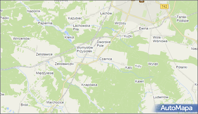 mapa Czarnca, Czarnca na mapie Targeo