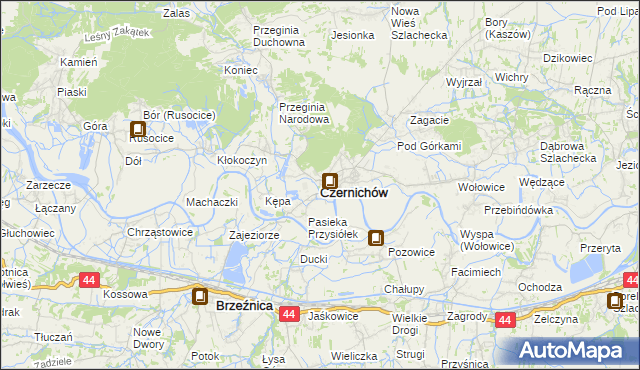 mapa Czernichów powiat krakowski, Czernichów powiat krakowski na mapie Targeo