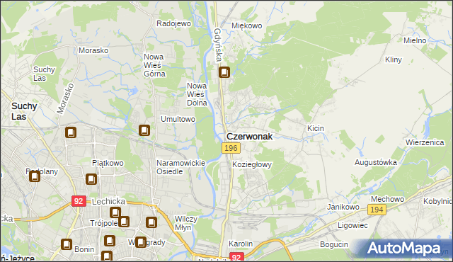 mapa Czerwonak, Czerwonak na mapie Targeo