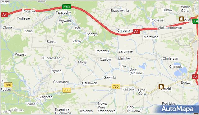 mapa Czułów, Czułów na mapie Targeo