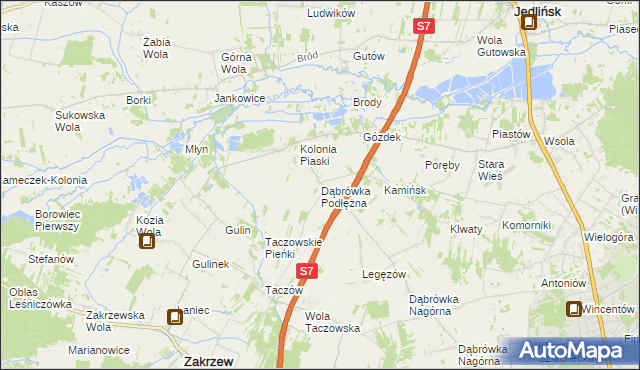 mapa Dąbrówka Podłężna, Dąbrówka Podłężna na mapie Targeo