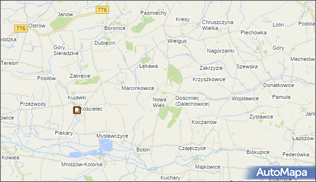 mapa Dalechowice, Dalechowice na mapie Targeo