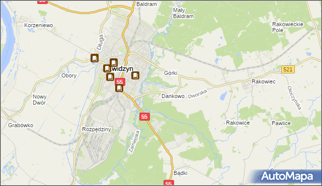 mapa Dankowo, Dankowo na mapie Targeo