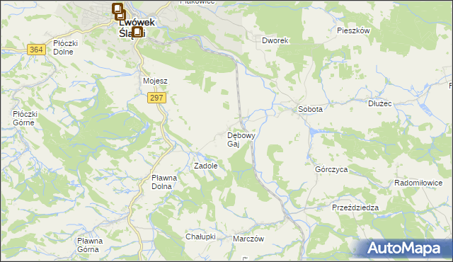 mapa Dębowy Gaj, Dębowy Gaj na mapie Targeo