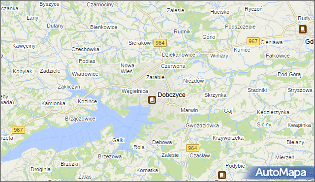 mapa Dobczyce, Dobczyce na mapie Targeo