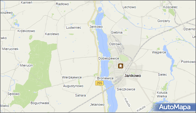 mapa Dobieszewice, Dobieszewice na mapie Targeo