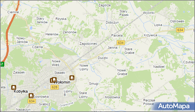 mapa Duczki, Duczki na mapie Targeo