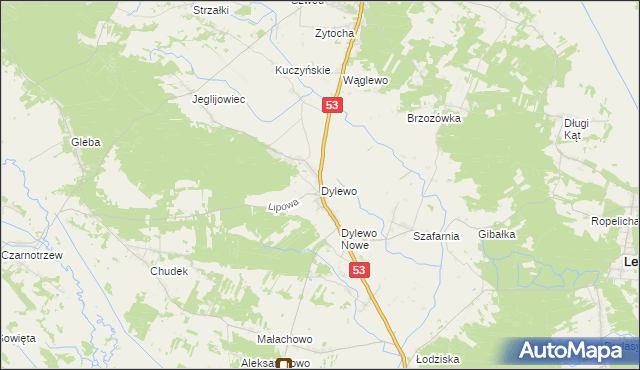 mapa Dylewo gmina Kadzidło, Dylewo gmina Kadzidło na mapie Targeo