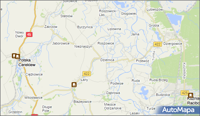 mapa Dzielnica gmina Cisek, Dzielnica gmina Cisek na mapie Targeo