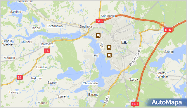 mapa Ełk powiat ełcki, Ełk powiat ełcki na mapie Targeo