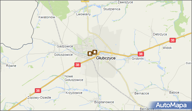mapa Głubczyce, Głubczyce na mapie Targeo