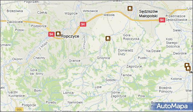 mapa Gnojnica, Gnojnica na mapie Targeo