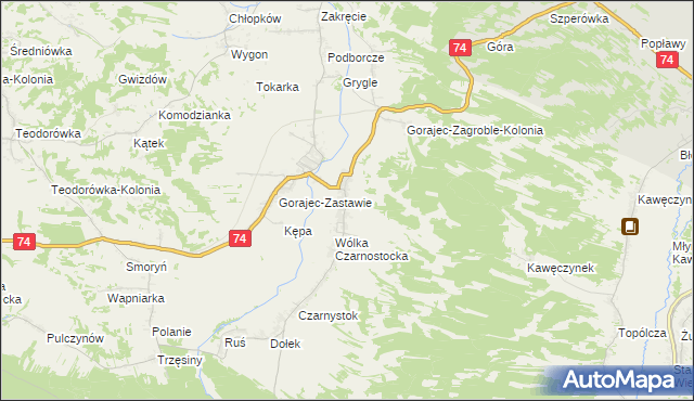 mapa Gorajec-Zagroble, Gorajec-Zagroble na mapie Targeo