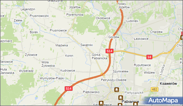 mapa Górka Pabianicka, Górka Pabianicka na mapie Targeo