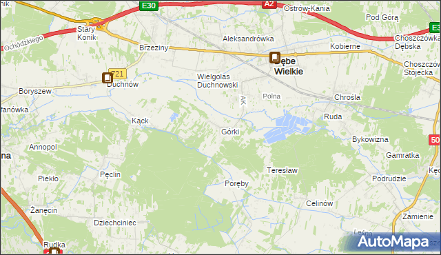 mapa Górki gmina Dębe Wielkie, Górki gmina Dębe Wielkie na mapie Targeo