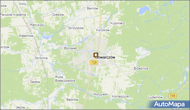 mapa Gowarczów, Gowarczów na mapie Targeo