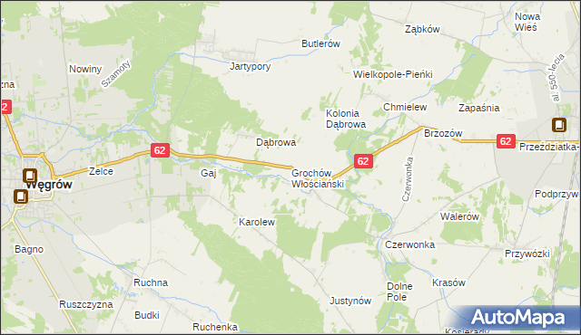 mapa Grochów Włościański, Grochów Włościański na mapie Targeo