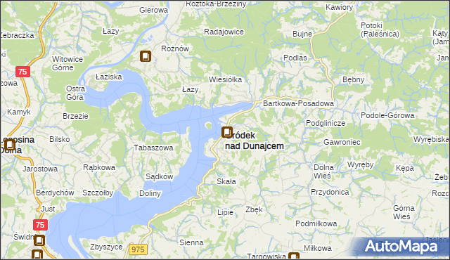 mapa Gródek nad Dunajcem, Gródek nad Dunajcem na mapie Targeo