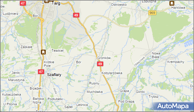 mapa Gronków, Gronków na mapie Targeo