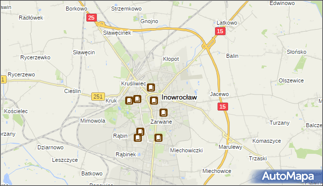 mapa Inowrocławia, Inowrocław na mapie Targeo