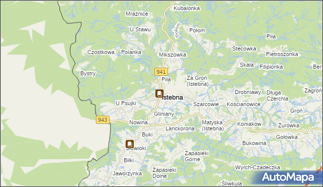 mapa Istebna, Istebna na mapie Targeo