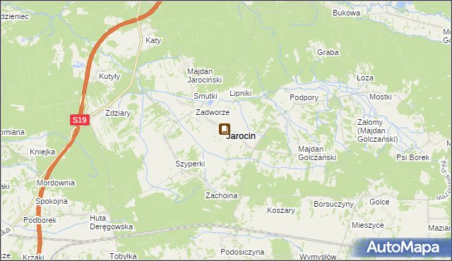 mapa Jarocin powiat niżański, Jarocin powiat niżański na mapie Targeo