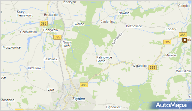 mapa Kalinowice Górne, Kalinowice Górne na mapie Targeo