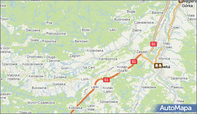 mapa Kamesznica, Kamesznica na mapie Targeo